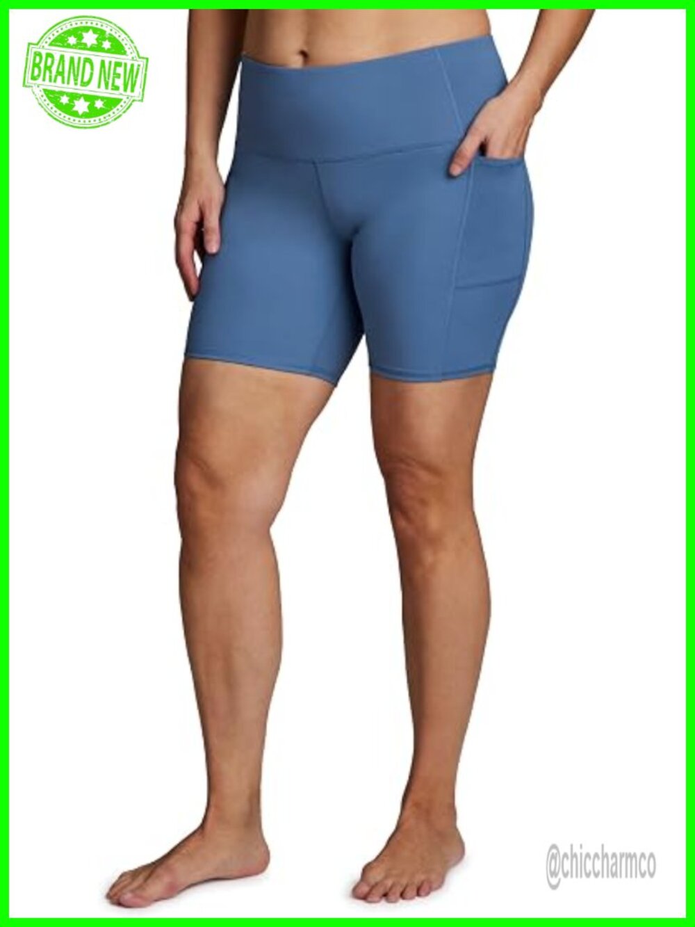 High Waisted Bike Shorts With Pockets - 7" Inseam Athletic Yoga Biker Shorts